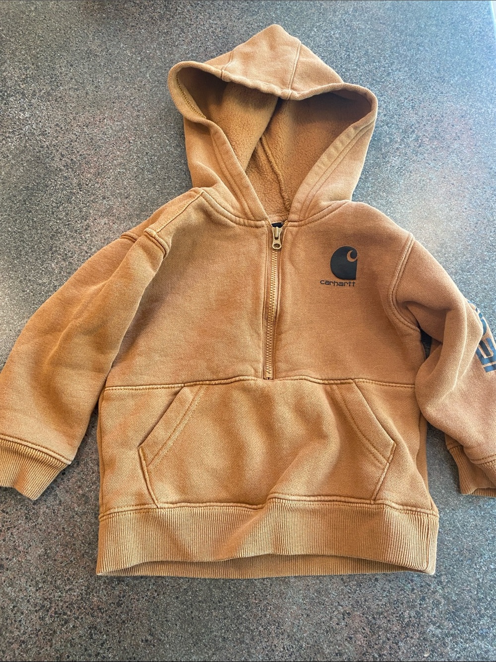 Carhartt Kids Caramel/Tan Hooded Half-Zip Sweatshirt